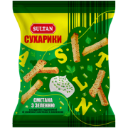 Сухарики пшеничні зі смаком сметани із зеленню 90 грам тм "Sultan" 